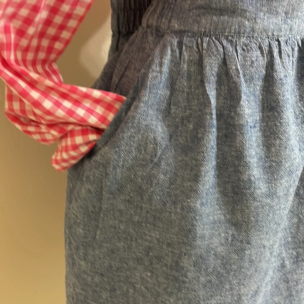 LOFT Blue Chambray Skirt Linen Cotton Blend Petite Small - Picture 6 of 10